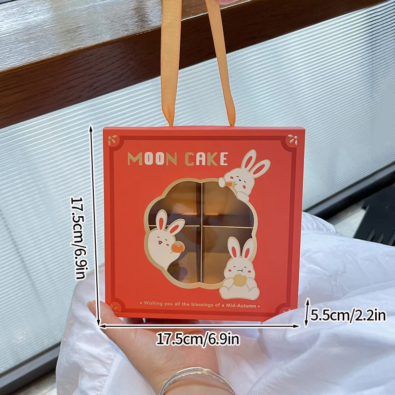 5pcs Mooncake Gift Boxes, Premium Cardboard Mid-Autumn Festival Packaging with Gold Foil Design, Handle for Easy Carrying, Perfect for Mooncakes, Chocolates, Egg Yolks, and Autumn Festival Gifts - 图片 13