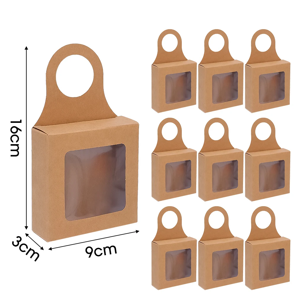 20/10PCS Kraft Paper Hanging Wine Bottle Gift Box – Foldable Candy Packaging Box with Hook, Minimalist Recyclable Paper Box for Wedding, Party, and Holiday Decoration 8