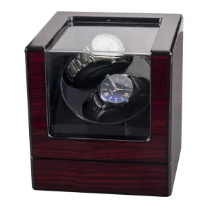 Automatic Watch Winder Box for Mechanical Watches, 2/1/2 Slot Intelligent Rotary Table Shaker with 5 Adjustable Gear Modes, High Gloss Wood Finish, USB & Plug-In Power, Durable Silent Motor for Men & Women Watches