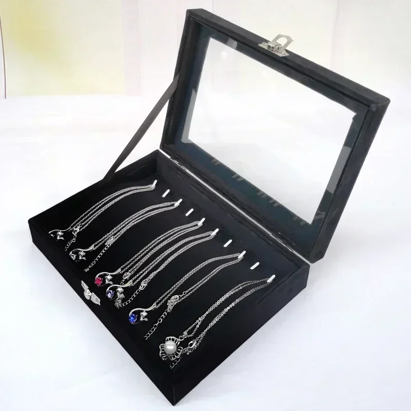 Elegant Black Pearl Jewelry Storage Box with Glass Lid – Long Necklace & Bracelet Organizer Case | Dustproof Display Holder for Beads, Chains & Accessories | Premium Velvet Interior, 21×12.3×5cm Elegant Black Pearl Jewelry Storage Box with Glass Lid – Long Necklace & Bracelet Organizer Case | Dustproof Display Holder for Beads, Chains & Accessories | Premium Velvet Interior, 21×12.3×5cm