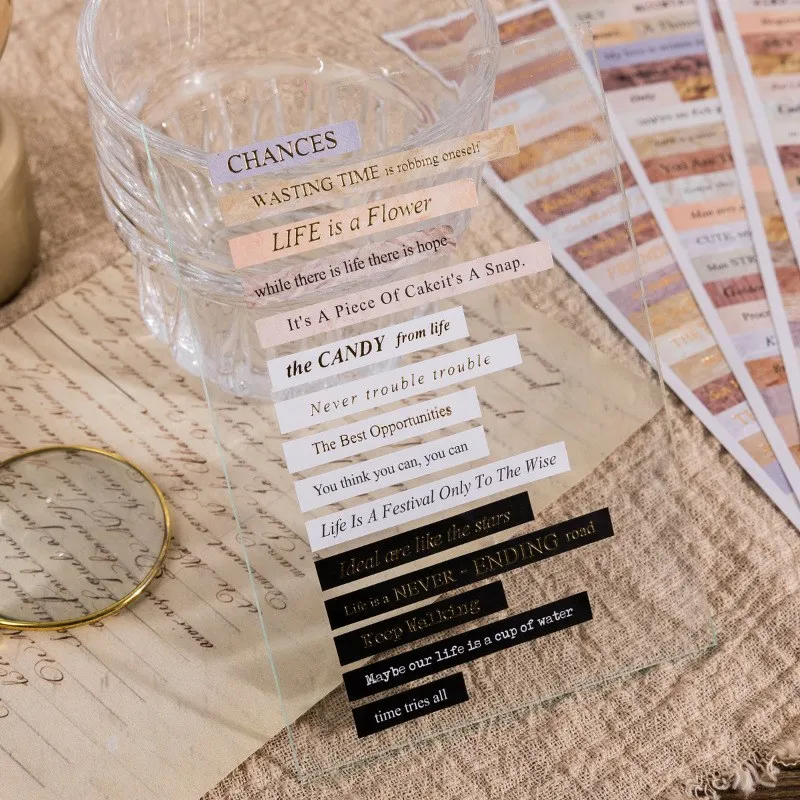 4 Sheets Quote Stickers Packaging for Journals, Scrapbook Stickers with Inspirational Words, DIY Craft Decorative Label Sheets for Gift Wrapping, Notebook, and Creative Stationery Supplies - 图片 4