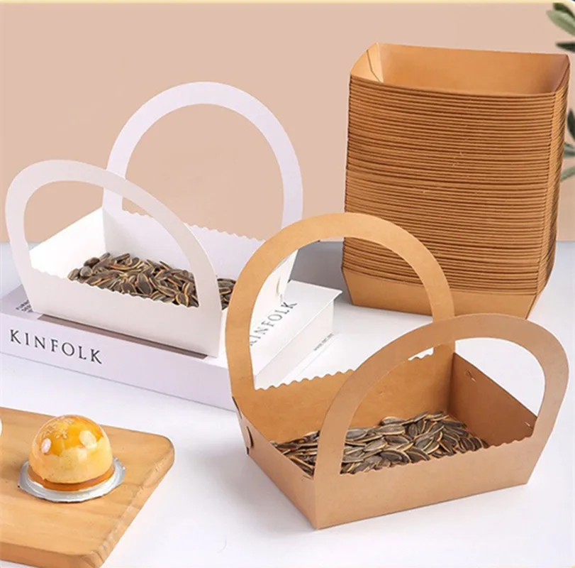 10pcs/lot Disposable Folding Kraft Paper Boat Trays for Picnic, Barbecue, Fried Food, Hot Dogs, Snacks, Portable and Eco-Friendly Food Packaging Boxes - 图片 3