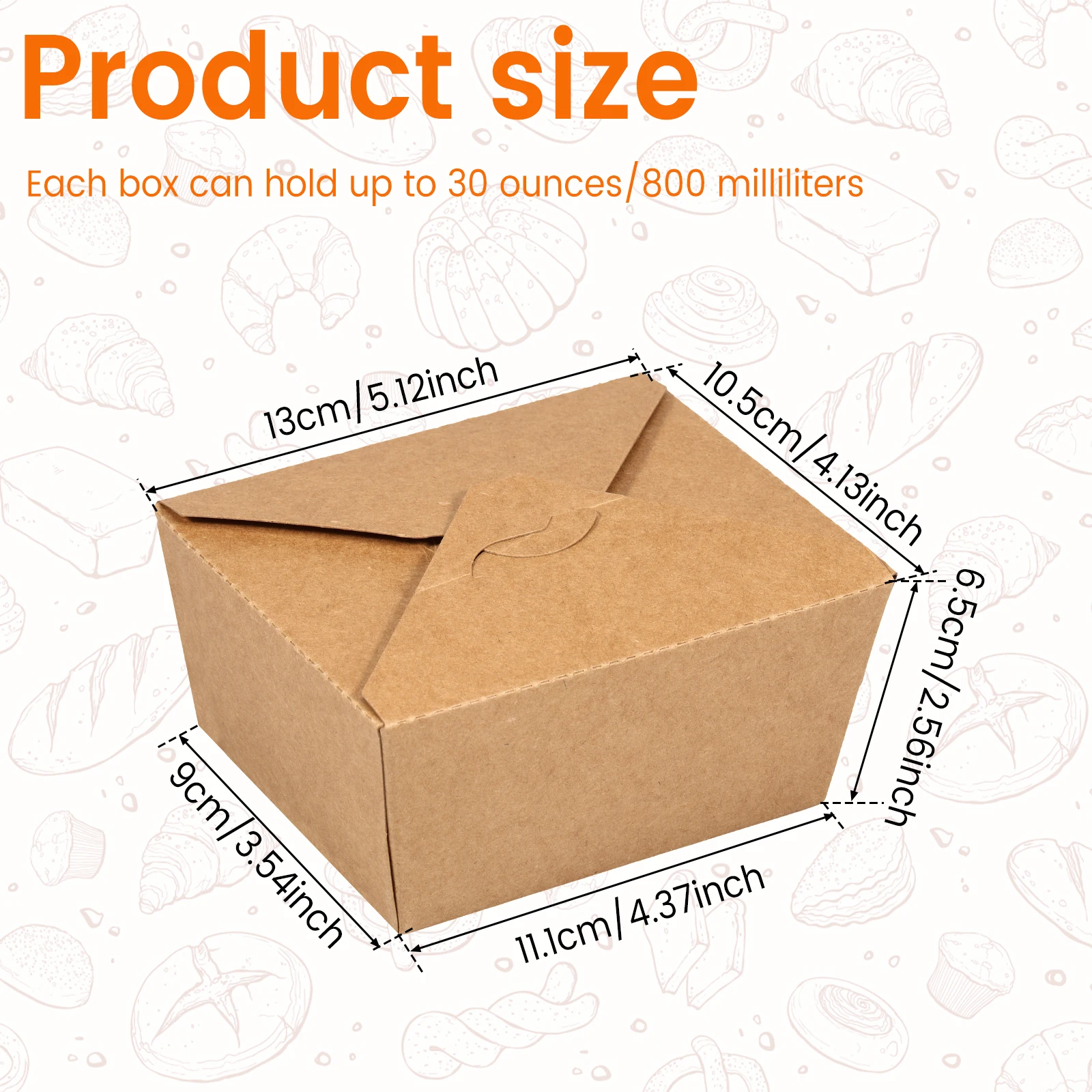50Pcs Take Out Food Containers 30oz, Recyclable Food-Grade Paper To Go Boxes with Leakproof and Grease-Resistant Lamination, Snap-On Lid, Eco-Friendly Disposable Containers for Hot and Cold Dishes, Restaurant, Party, Catering 1