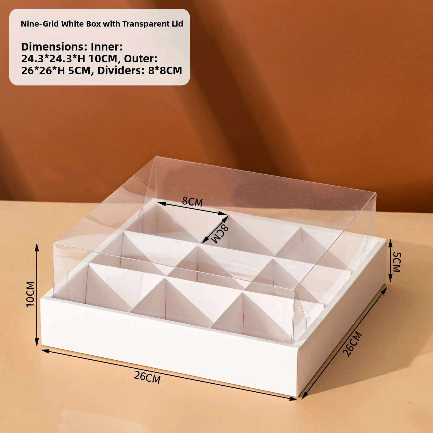 Premium Kraft Paper Dessert Gift Box with 4/6/9 Compartments – Sturdy Pastry Container for Mousse Cups, Cupcakes, Mini Cakes, Picnic Treats, Party Favors, Bakery Packaging, Holiday and Celebration Use - 图片 17