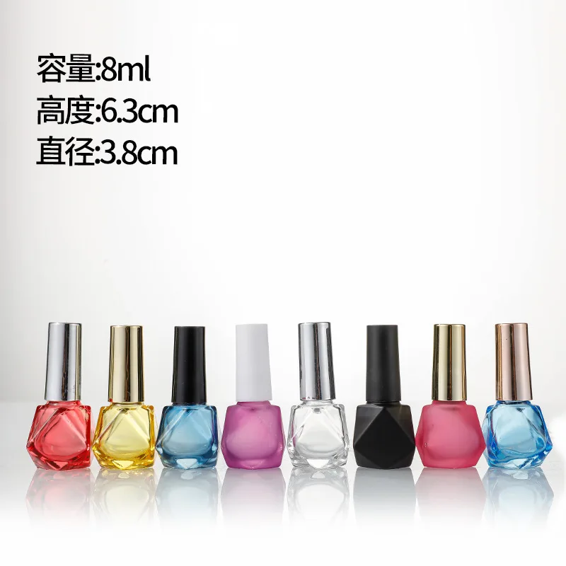 10/30/50pcs 8ml Empty Glass Nail Polish Bottles – Refillable Clear Containers with Brush Applicator for Nail Gel, Paint, Glue, Nail Oil, Art Polish Storage and Portable Travel Cosmetic Packaging 2