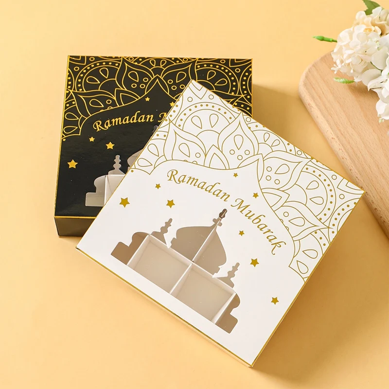 2Pcs Eid Mubarak Cake Boxes with Clear Window, Ramadan Kareem Transparent Candy and Chocolate Packaging Containers, Islamic Muslim Party Supplies for Home Decor, Dessert and Gift Presentation 6