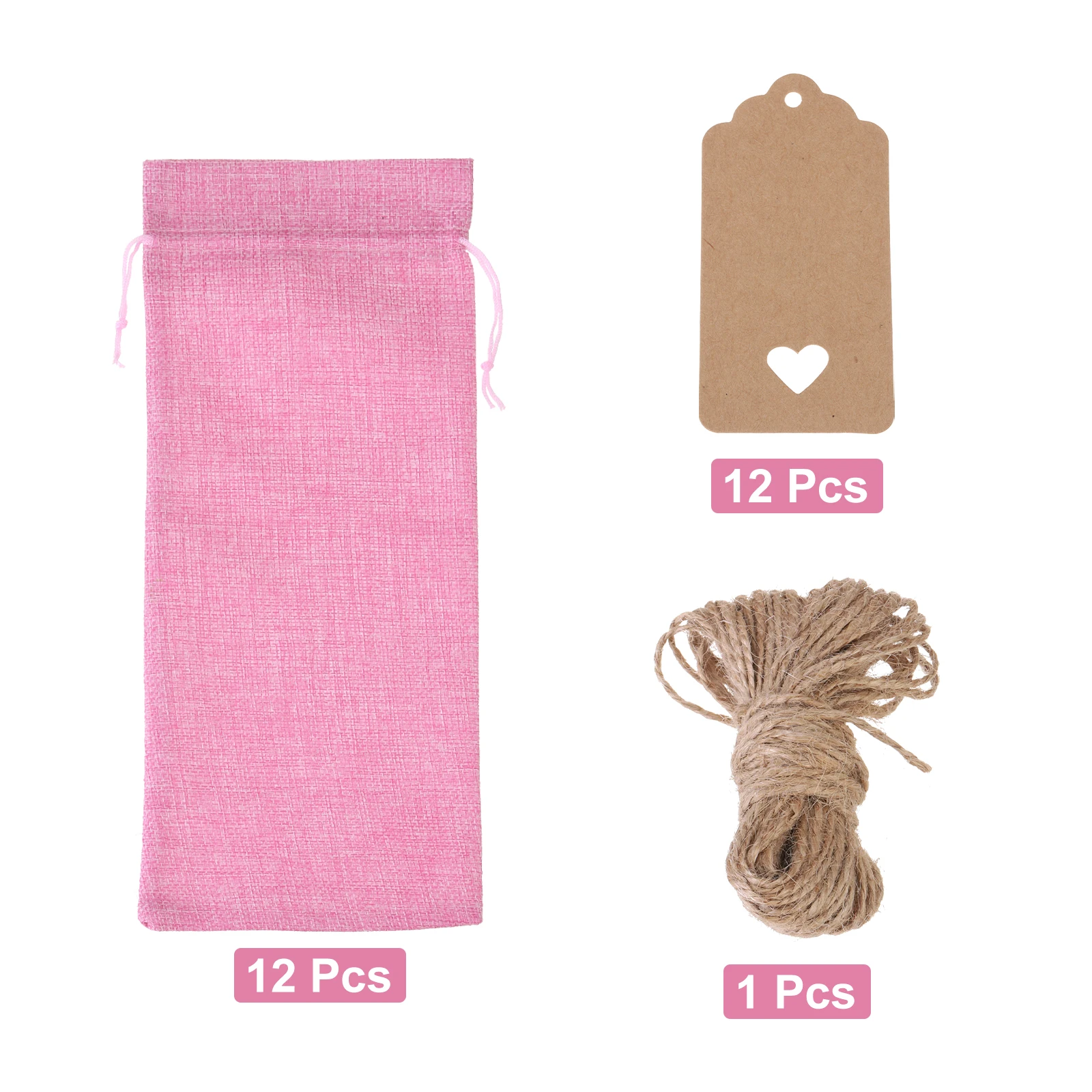 12pcs Burlap Wine Bags with Drawstrings, Reusable Gift Bag Pouches with Tags, Durable Wine Bottle Packaging for Weddings, Christmas, Parties, Home Storage, and Holiday Gift Wrapping - 图片 8
