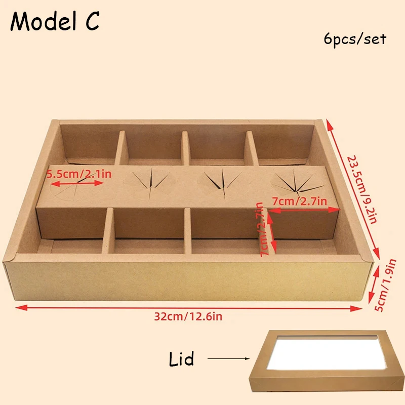 Large Capacity Disposable Packaging Boxes for Cakes, Desserts, Fruits, Picnic Treats, Outdoor Gatherings, Spring Outing, Hotels, Afternoon Tea, Lattice Design Cardboard Containers with Lid, Food-Grade Corrugated Paper, Multi-Size Options - 图片 8