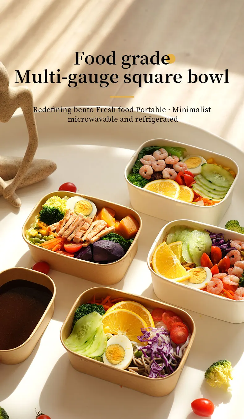 25PCS 500/650/750/1000ML Kraft Paper Bowls with Lids – Disposable Round Food Containers for Takeout, Soup, Salad, Noodles – Eco-Friendly Lunch Boxes for Outdoor Events, Meal Prep, Catering