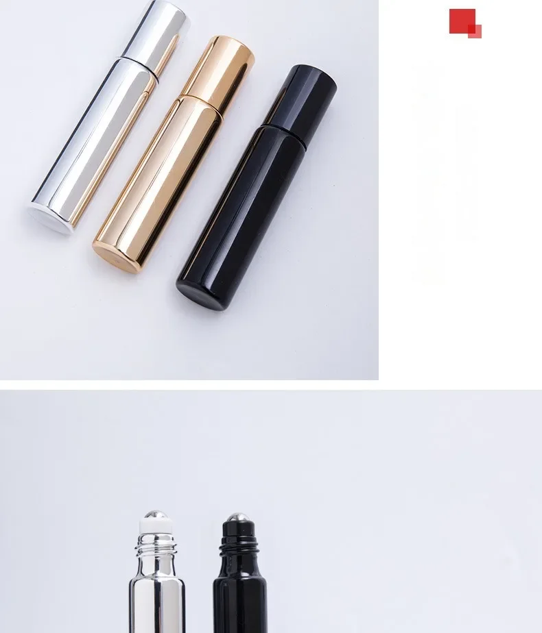 5ml/10ml Metal Roller Refillable Bottle | Mini Glass Perfume & Essential Oil Container, UV-Coated Corrosion-Resistant Glass, Leak-Proof Travel Cosmetic Atomizer, Roll-On Design for Face, Body & Fragrance undefined