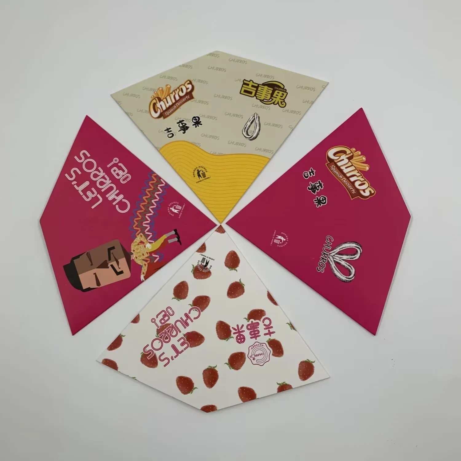 100pcs Spanish Churros Takeaway Boxes, Disposable Paper Food Packaging for Chocolate, Baked Goods, French Fries, Snacks, Party Catering, Fast Food, Bakery, Birthday, Wedding, Eco-Friendly 2