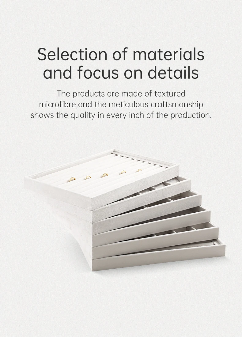 Velvet Ring Earring Bracelet Necklace Display Tray | Stackable Jewelry Organizer Drawer Tray | Elegant Velvet Jewelry Packaging Display Box for Shop Counter and Dressing Table Velvet Ring Earring Bracelet Necklace Display Tray | Stackable Jewelry Organizer Drawer Tray | Elegant Velvet Jewelry Packaging Display Box for Shop Counter and Dressing Table