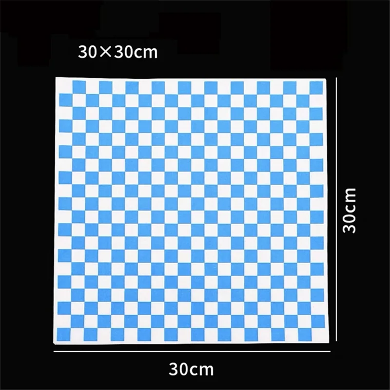 Colorful Grid Pizza & Fried Food Oil-Proof Paper Sheets, 1000PCS Bulk Lot for Hamburger Wrapping, Pastry Liner, Baking, Fast-Food Service, Restaurant, Home & Party Use, 30x30cm 8