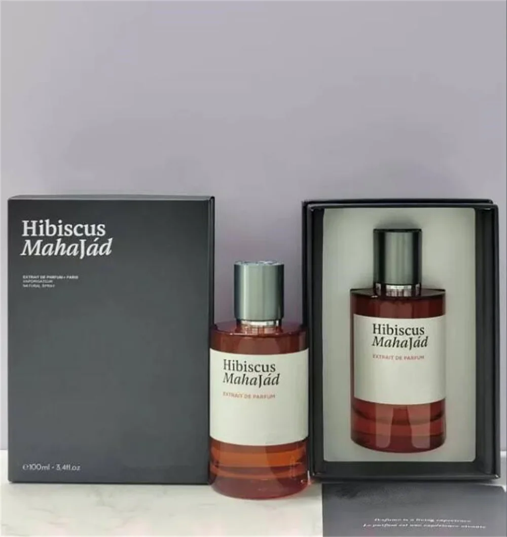 100ML Unisex Hibiscus Mahajad Perfume Bottle with Fine Mist Spray and Luxury Gift Box, Multiple Material Options Including Glass, Acrylic, PET or Metal, Arabic Fragrance for Dating, Birthday, and Factory Direct Orders