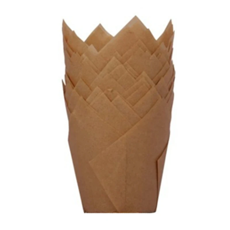 200pcs Brown Tulip-Style Cupcake Liners – Premium Food-Grade Baking Cups for Muffins, Cakes, Desserts, Parties, Weddings, Birthdays, Anniversaries, and Special Occasions - 图片 6