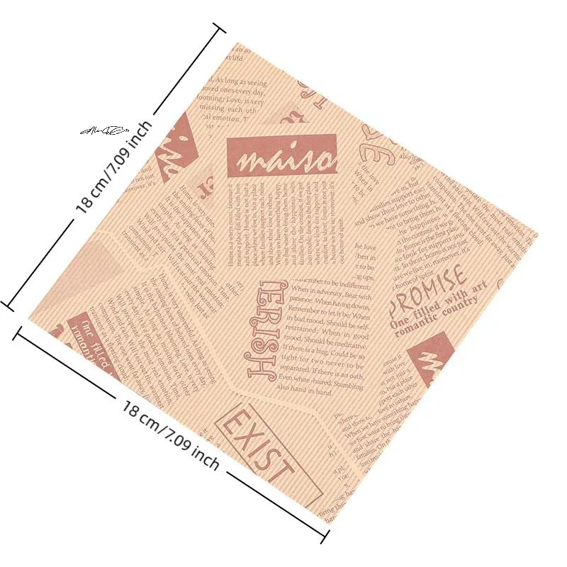 50 Pieces Premium Grease-Resistant Baking Paper Bags 18x18cm for Sandwiches, Donuts, Burgers, Fried Snacks, Picnic & BBQ Food Wrapping, Leak-Proof, Durable, Kitchen & Party Essentials - 图片 6