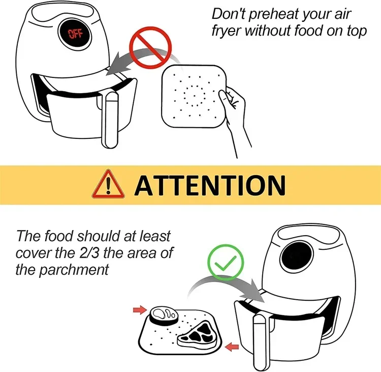 50/100 Pcs Square Air Fryer Parchment Paper Liners – Upgraded Disposable Baking Paper with Perforated Design for Frying, Cooking, Steaming and Oven Use 5