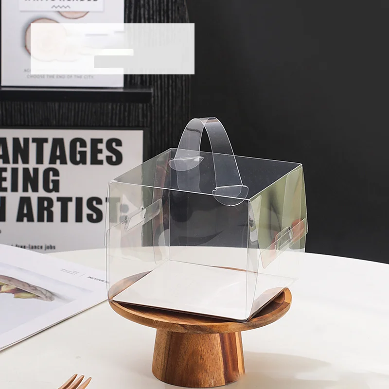 50pcs Transparent Cake Boxes with Handles, Plastic Cupcake and Chocolate Gift Boxes, Mini Sweet Packaging Supplies for Wedding Favors, Desserts, Pastries, Birthday and Event Gifts 5