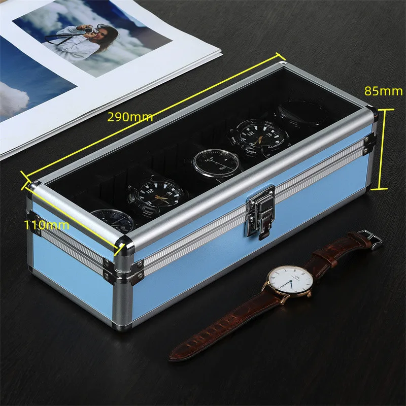 Aluminum Watch Display Case with 1/3/5 Slots, Portable Suitcase Organizer for Men & Women, Multifunctional Clock Storage Box, Watch Stand Holder, Jewelry Storage and Travel Case with Secure Compartments 10