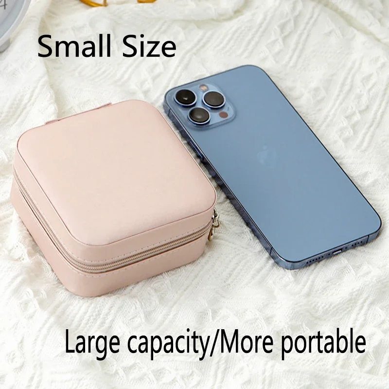 Travel Jewelry Case 💎 Jewelry Storage Box – Leather Single Layer Jewelry Organizer for Women – Classic Black / Pure White / Pink Travel Jewelry Case – Compact PU Leather Storage Box with Zipper Closure – Elegant Ladies Jewelry Holder for Rings Earrings Necklaces 3