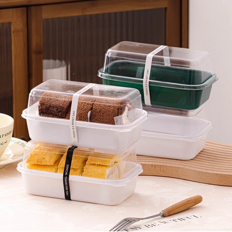 50pcs Clear Lid Roll Cake Boxes for Hot Dogs, Sandwiches, Desserts, Candy, Chocolate, Mousse – Plastic Takeout Containers for Parties, Weddings, Christmas, and Home Use 4