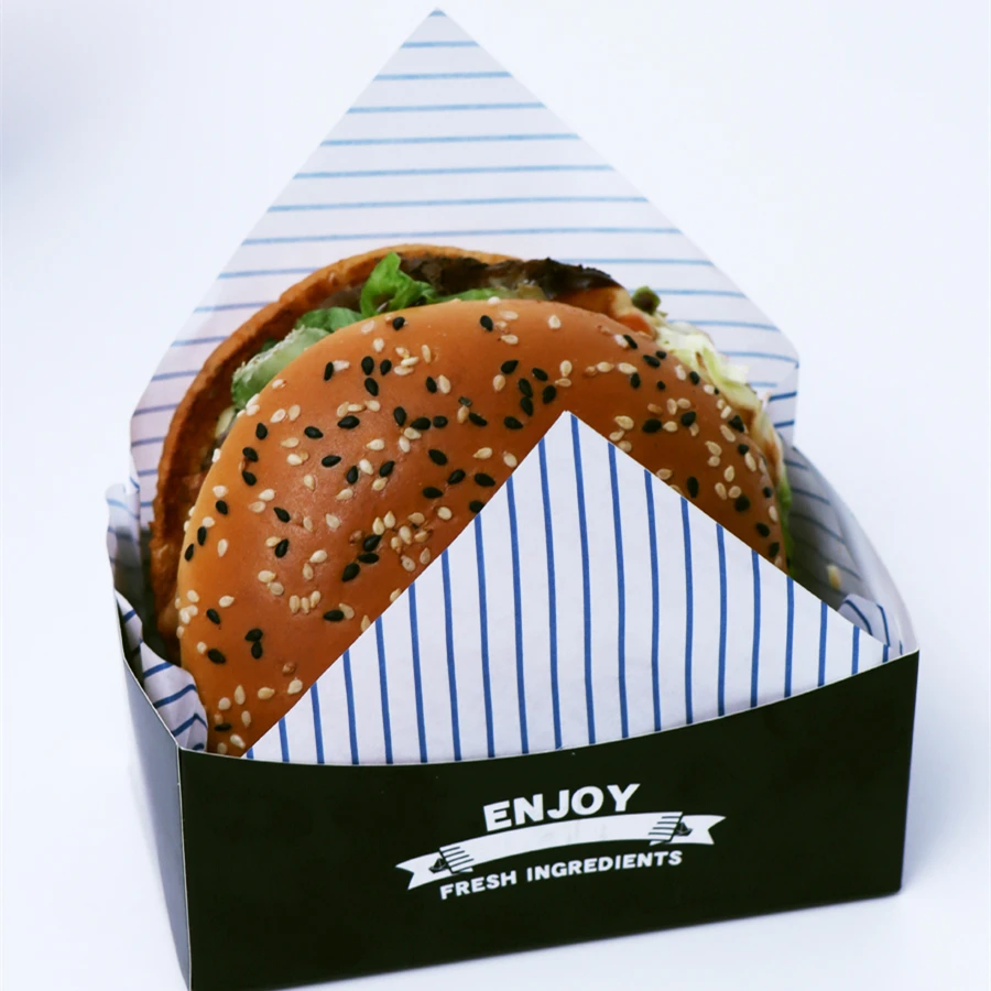 50pcs/100pcs Sandwich and Hamburger Paper Packaging Boxes, Oilproof Burger, Fries, Donut Disposable Paper Bags, Baking Accessories, Fast Food Takeout, Snack Holder, Party Catering, Eco-Friendly - 图片 4