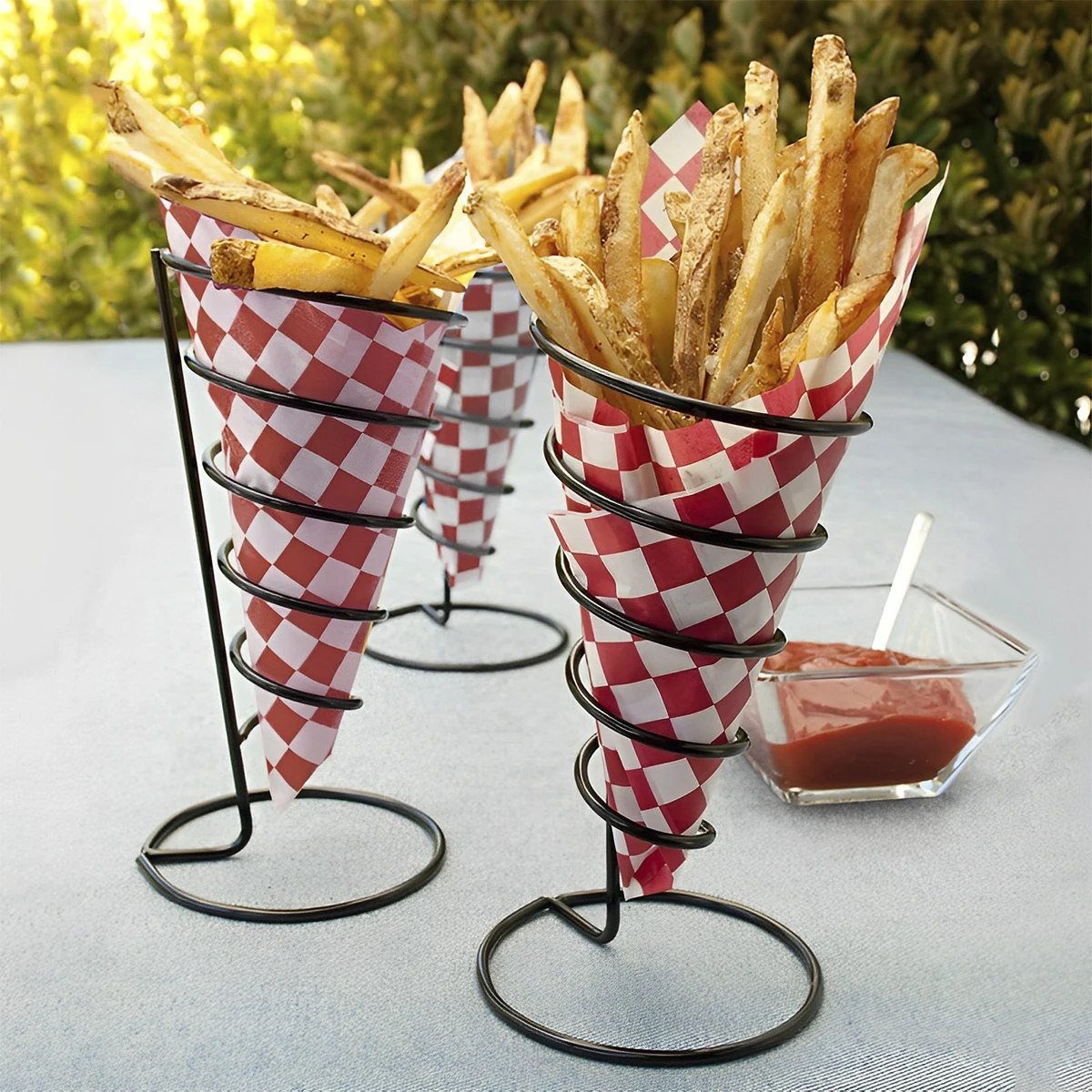 400-Pack Food-Grade Greaseproof Paper Sheets for Sandwiches, Burgers, Fries, & Snacks, Checkered Design, Microwave & Freezer Safe, Bulk Disposable Liners for Catering, Party, Restaurant Use - 图片 5