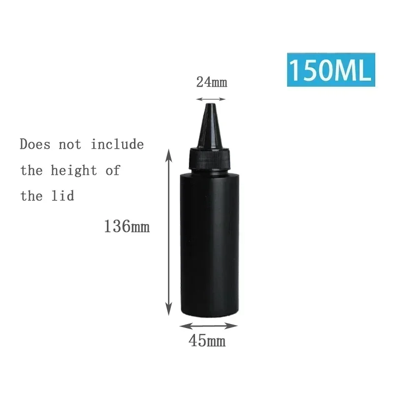10pcs HDPE Black Plastic Squeeze Bottles with Caps – 30ml to 500ml Refillable Containers for Glue, Oil, Pigment, and DIY Liquids, Reusable Portable Bottles for Crafts, Kitchen, and Small Business Packaging - 图片 9