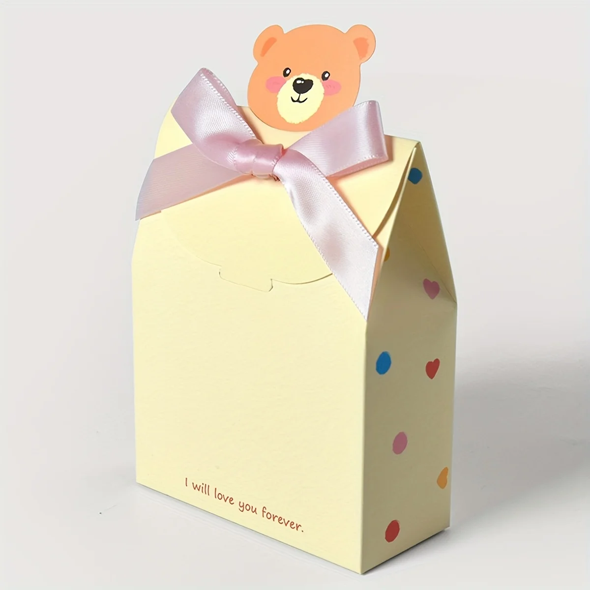 10PCS Cartoon Bear Foldable Square Gift Boxes, Durable and Stylish Paper Packaging for Gender Reveal, Weddings, Birthday Parties, Holiday Celebrations, Multi-Purpose Gift Box Set, Factory Direct Supply - 图片 5