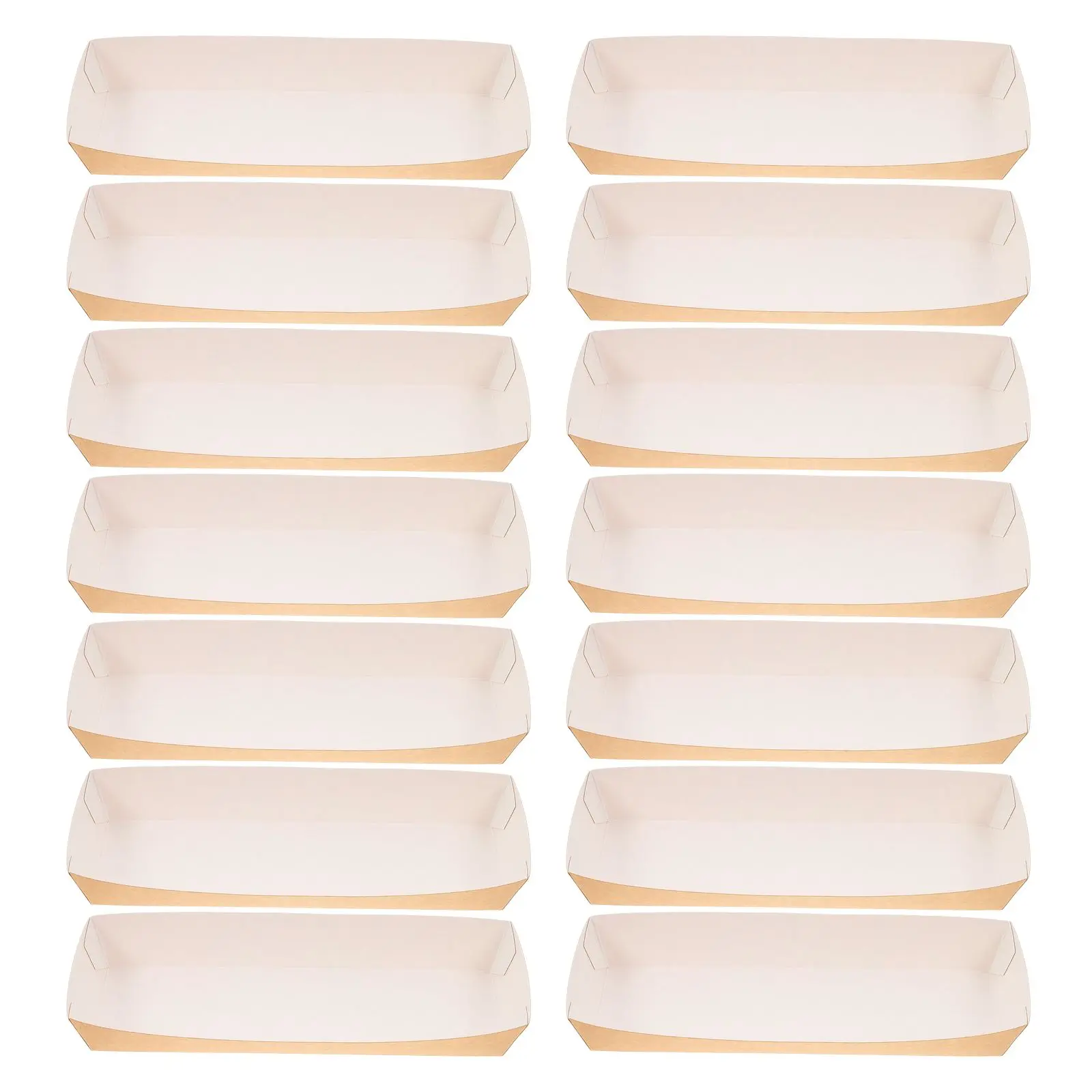 50pcs Disposable Paper Sandwich and Hot Dog Boxes, Kraft Food Boat Trays for Takeout, Picnic, BBQ, Fried Foods, and Party Snacks 6