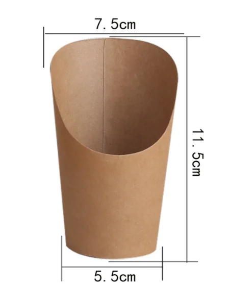 100pcs Kraft Paper French Fry Cups and Snack Buckets, Disposable Fried Chicken Leg Containers, Thickened Food-Grade Snack Egg Cups for Party, Takeout, Catering, and Fast Food - 图片 9