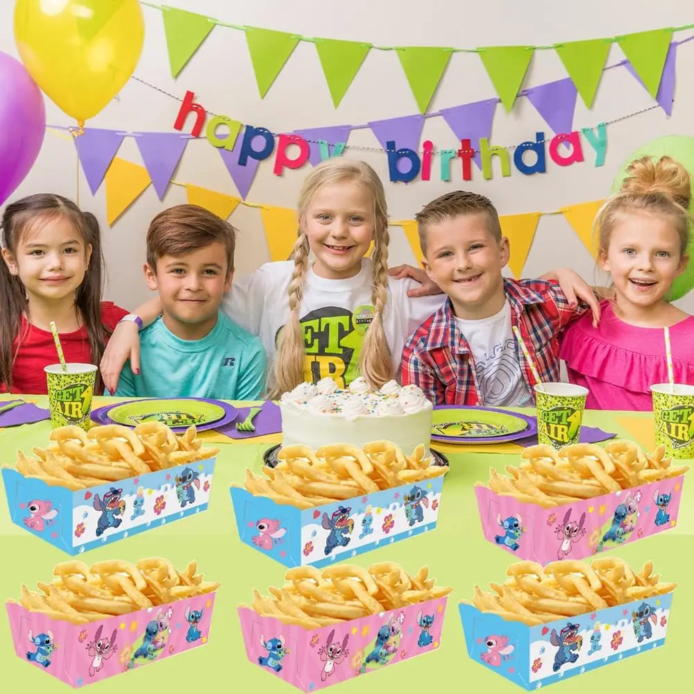 Lilo & Stitch Disposable Paper Food Trays Popcorn Candy Snack Boxes Hot Dog Chip Holders for Kids Birthday Parties, School Events, Weddings, Holiday Celebrations, Classroom or Festival Decorations 5
