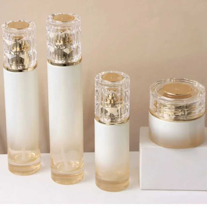 6pcs Glass Cosmetic Containers Set – 30g 50g Cream Jars + 30ml 50ml 100ml 120ml Empty Lotion Pump Bottles, Refillable Jars and Dispensers for Emulsion, Skincare, and DIY Cosmetic Packaging 4