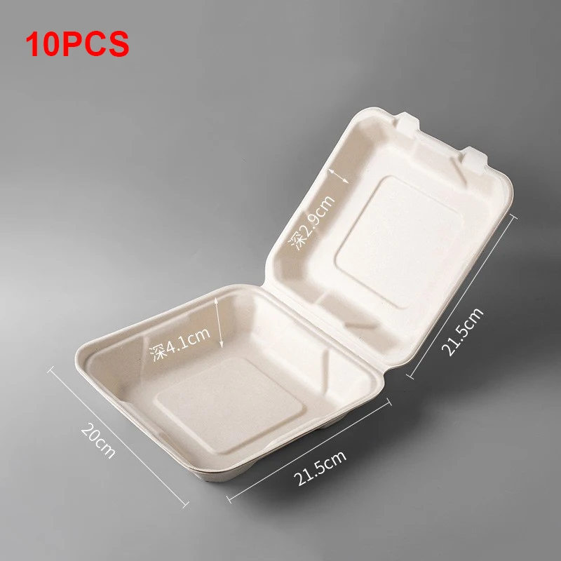 10pcs Disposable Packaging Lunch boxes, Food Containers for Vegetables, Fruit, Salad, Desserts, Cakes, Burgers, Microwave-Safe, Takeout, Picnic, Eco-Friendly Meal Prep Boxes - 图片 7