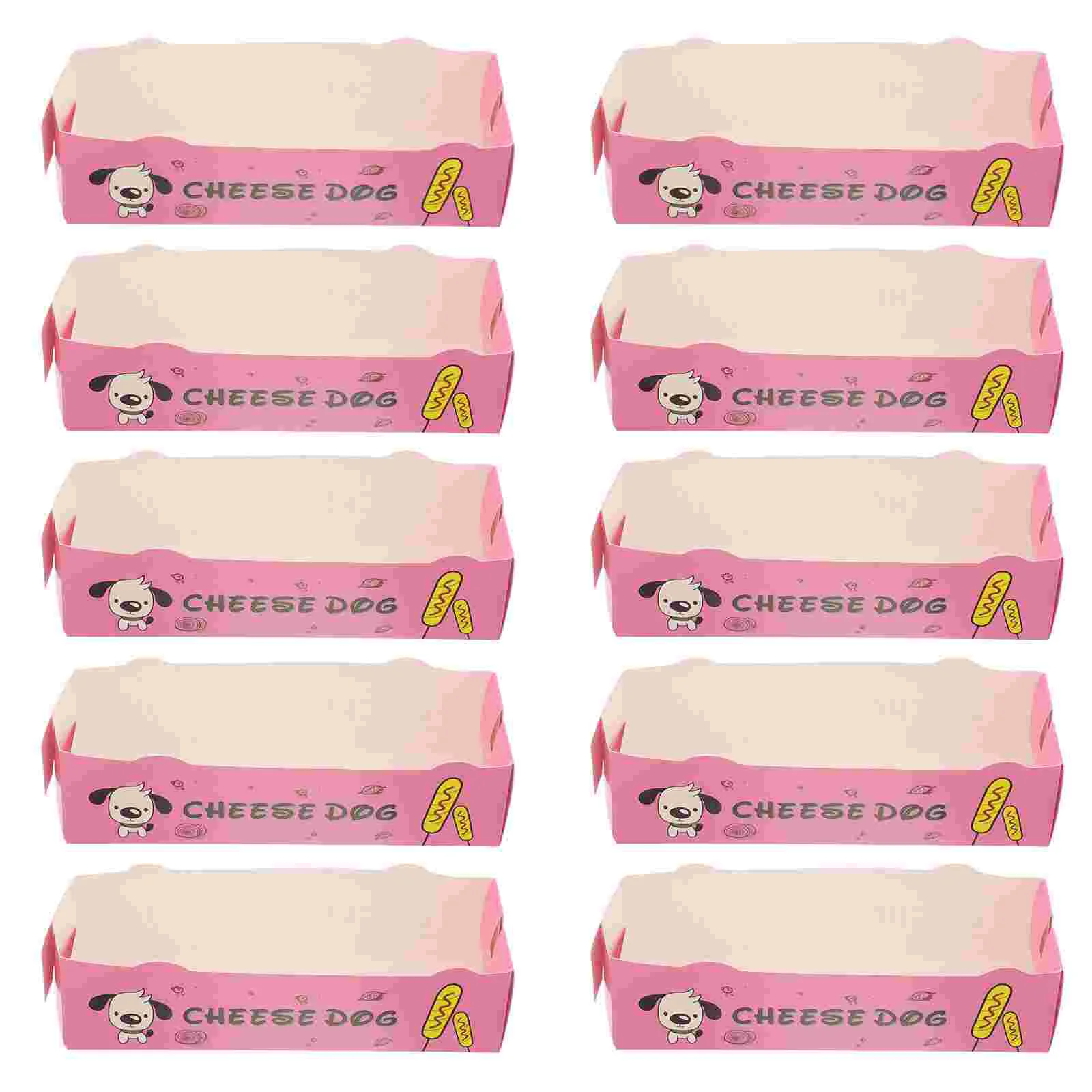 100pcs Disposable Paper Hot Dog Boxes, Takeout Snack Containers for Sausages, Fast Food, Party Catering, and Restaurant Food Service 1