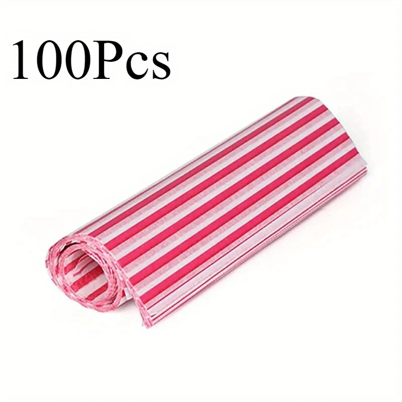 100pcs Colorful Patterned Greaseproof Wax Paper for Food Wrapping – Baking, Sandwich, Hamburger, Snack Basket Liners – Disposable Eco-Friendly Kitchen Packaging Paper for Parties, Cafes & Home Use - 图片 9