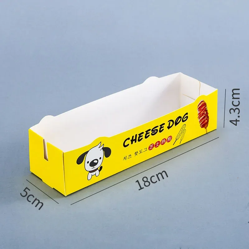 100pcs Disposable Hot Dog Paper Boxes, Food Serving Trays for Parties, Catering, Events, and Takeout, Eco-Friendly Disposable Tableware for Snacks and Meals - 图片 8