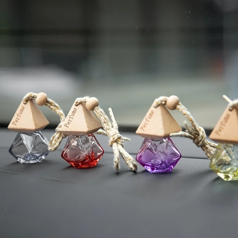 10PCS 8ML Matte Black Glass Car Diffuser Bottles, Refillable Essential Oil Pendant Containers, Empty Hanging Auto Air Freshener Bottles for Vehicle, Travel, Retail Display, and Custom Branding 6