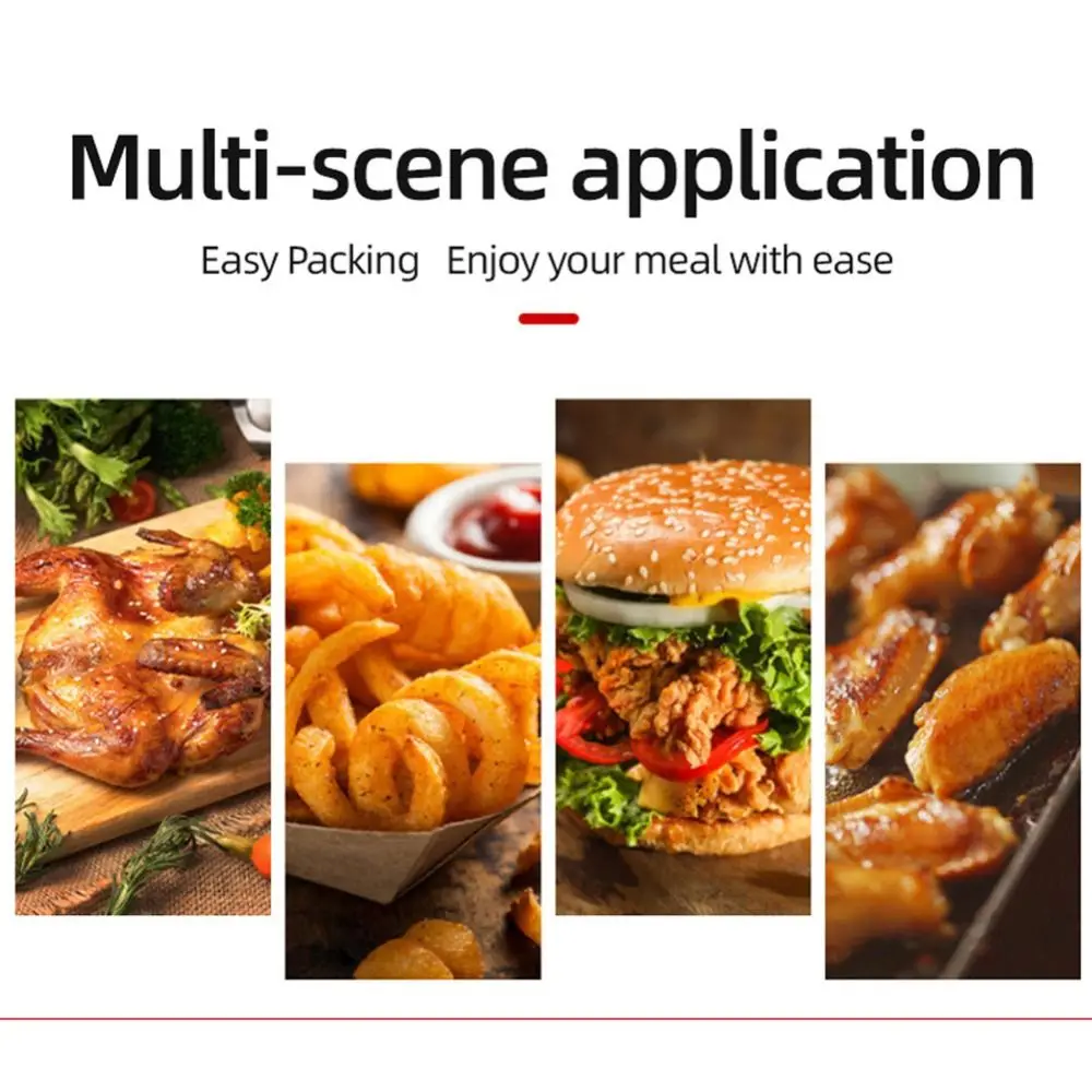 100Pcs Greaseproof Oil-Resistant Paper Bags for Food Packaging, Non-Stick French Fries, Sandwich, Pancake, Burger Wrapping Bags, Oven-Safe Kitchen Tools for Party, Takeout, and Home Use 4