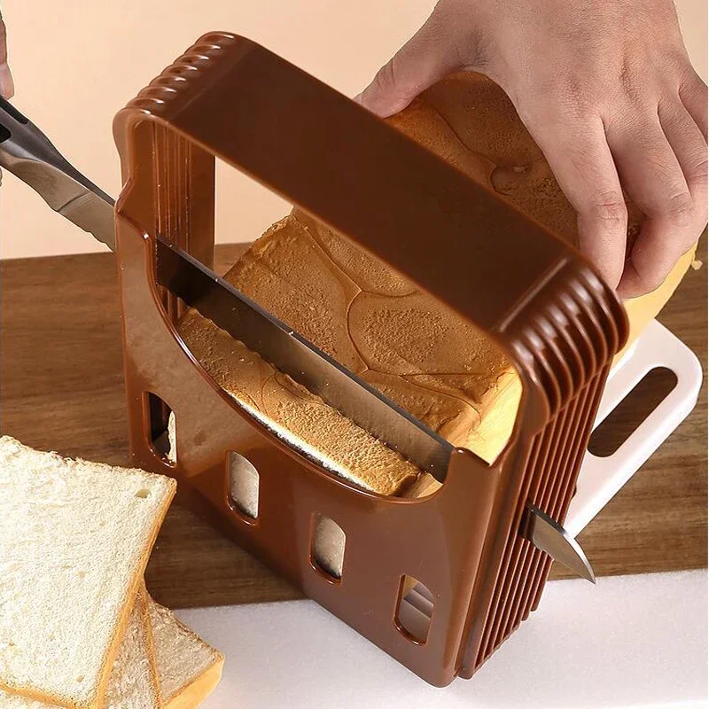 1PC Foldable Toast Slicing Knife Holder, Plastic Sandwich Cutting Mold for Even Bread Slices, Household Baking Tool for Toast, Sandwiches, and DIY Kitchen Use, Factory Direct Supply 3