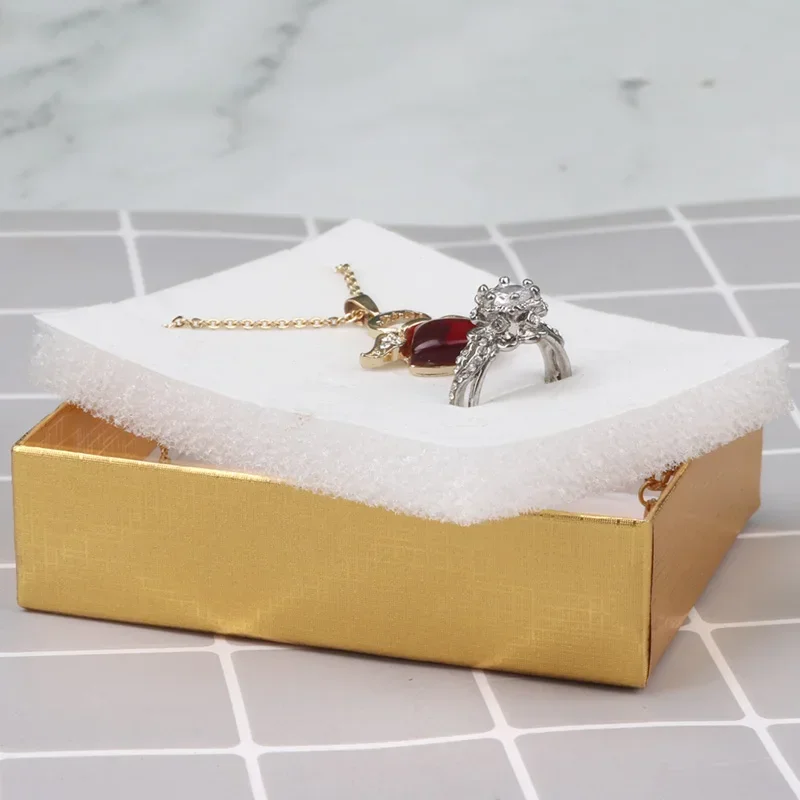 Velvet Metal Necklace Holder and Cardboard Jewelry Gift Box with Butterfly Bow – Sponge Lined Rectangle Packaging for Rings, Bracelets, Earrings and Necklaces – Elegant Jewelry Display and Storage