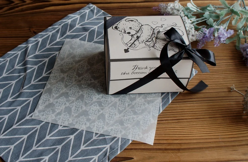 10 Pcs Blue Dog Bear Doll Paper Boxes 15.5×10×12cm for Wedding Birthday Valentine’s Day Chocolate Cookies Candy Macaron Packaging Food Safe Kraft Paper Gift Boxes - 图片 21