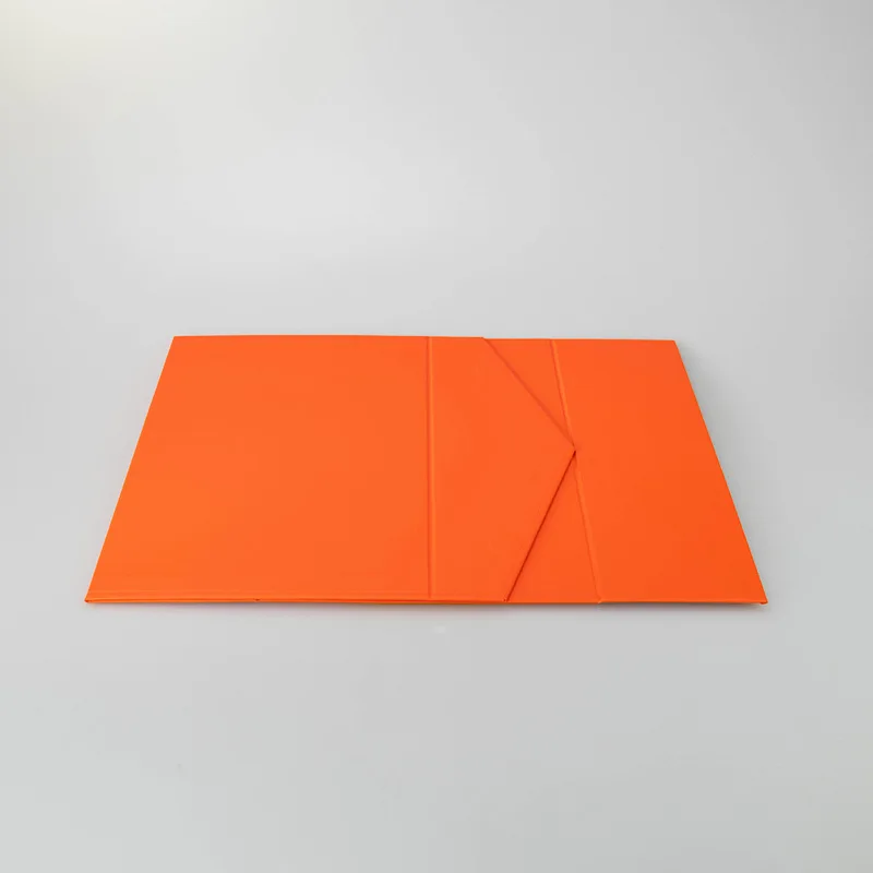Large Orange Magnetic Folding Rigid Paper Gift Box with Custom Logo Printing, Sturdy Cardboard Packaging for Weddings, Events, Luxury Gifts, Party Favors, Bulk Foldable Storage Solutions 10