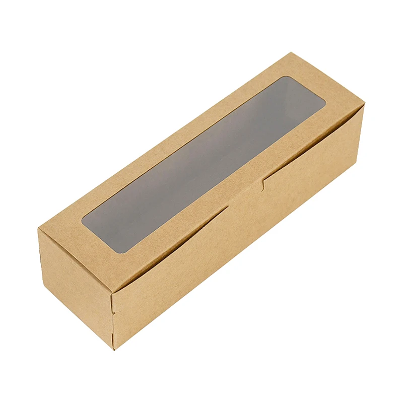 5/10/20 Pack Kraft Paper Macaron Boxes with Clear Window, Dessert Packaging Cupcake Cookie Treat Delivery Boxes for Wedding, Party, Birthday, Bakery, Eco-Friendly Takeaway - 图片 8