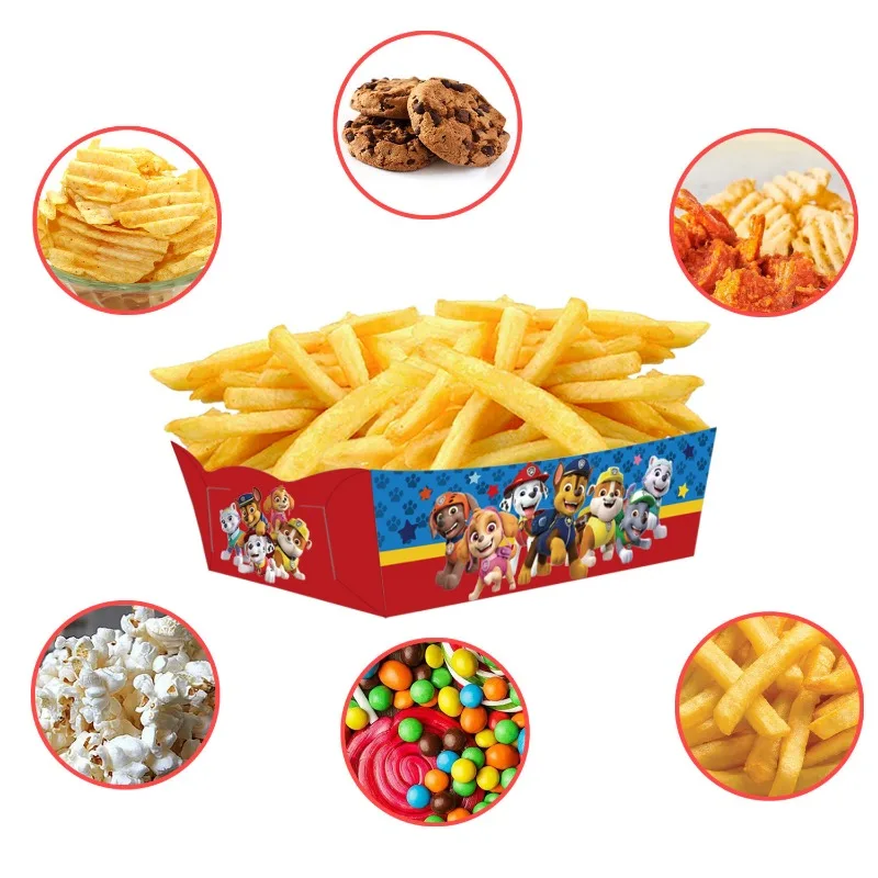 24Pcs Paw Patrol Party Snack Boxes Set, Disposable French Fries, Candy, Popcorn, and Snack Food Holders for Birthday Parties, Kids Celebrations, and Event Supplies 1