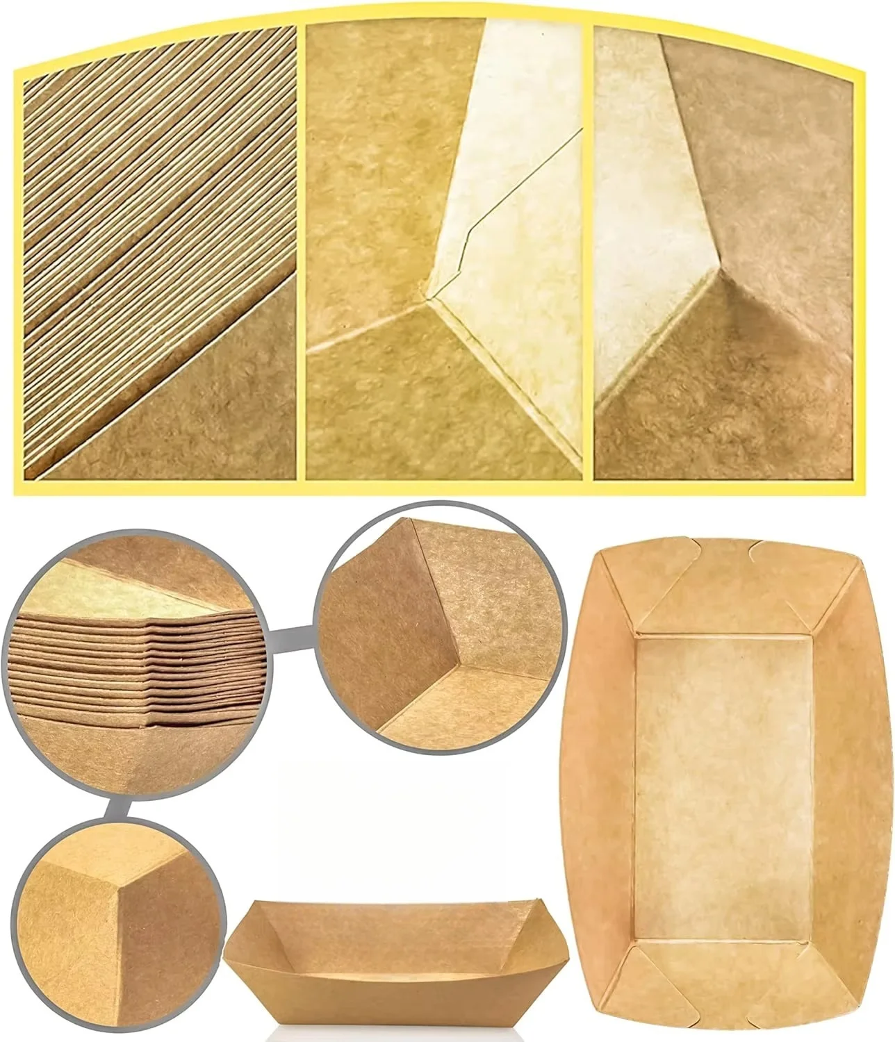 20/50/100 Pack Disposable Food Trays for Parties Festivals Birthday Events Catering Use, Waterproof and Oil-Resistant Snack Boxes Ideal for Hot Dogs Fries Snacks Serving - 图片 4