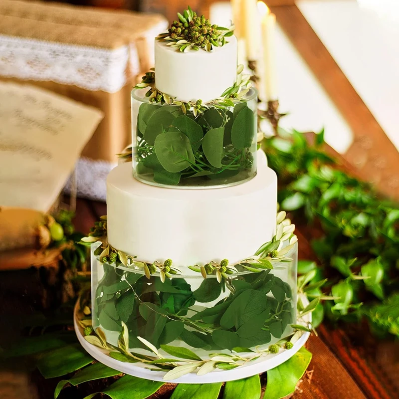 2Pcs Acrylic Cake Stand Fillable Risers, Clear Tiered Cake Display Boxes, Stackable Dessert Stand for Wedding, Birthday, Party, Bakery, Cupcakes, Pastries, Mousse, Holiday Celebration, Elegant Dessert Table Presentation 3