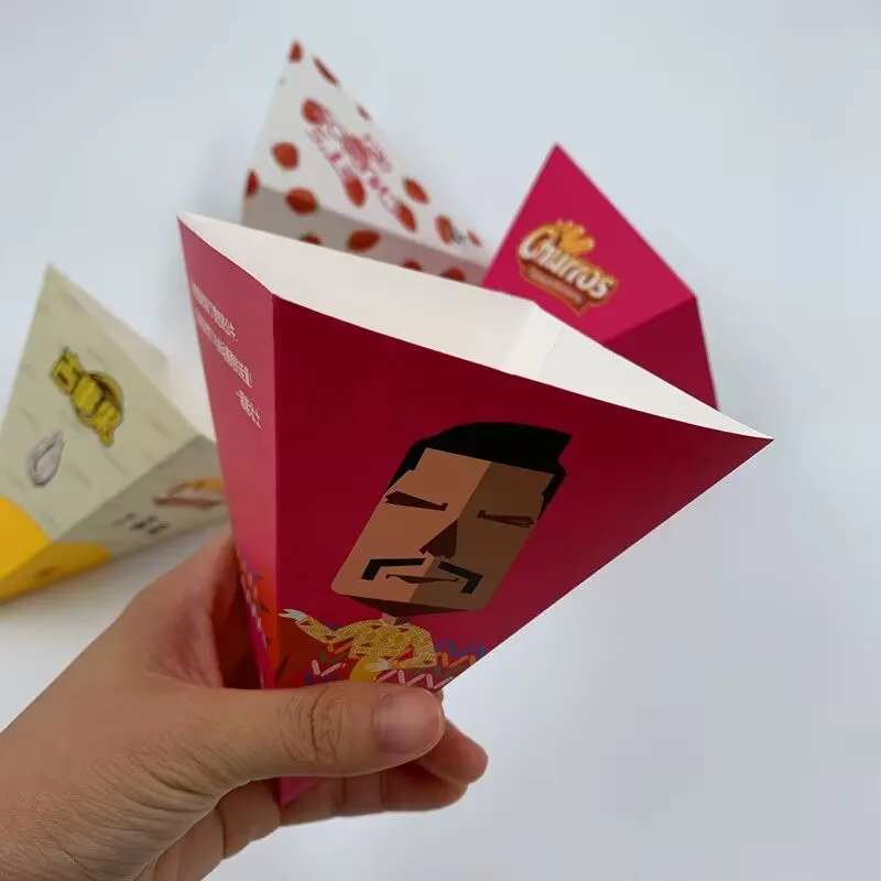 100pcs Spanish Churros Takeaway Boxes, Disposable Paper Food Packaging for Chocolate, Baked Goods, French Fries, Snacks, Party Catering, Fast Food, Bakery, Birthday, Wedding, Eco-Friendly 3