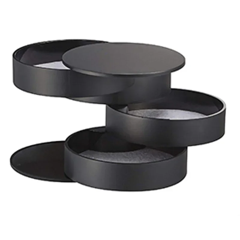 Travel Jewelry Organizer 💎 4 Layers Rotating Jewelry Storage Box – Women’s Necklace, Earring, and Ring Organizer – Portable Travel Jewelry Case with Lid – ABS Plastic Desk Organizer for Bracelets & Accessories