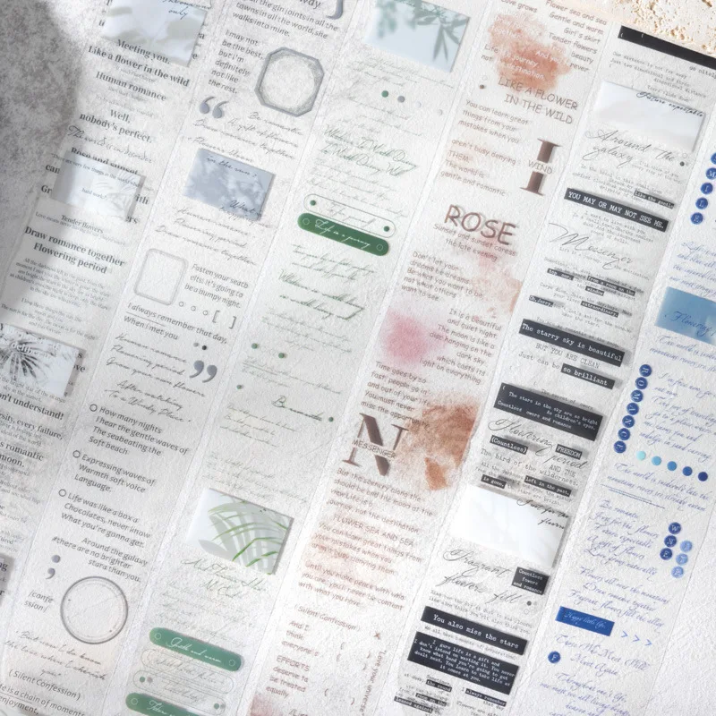 4cm×200cm Transparent English Themed PET Tape Stickers | Creative Decorative Scrapbooking Packaging Roll for Diary, Journals, Crafts & Gift Wrapping Supplies - 图片 4